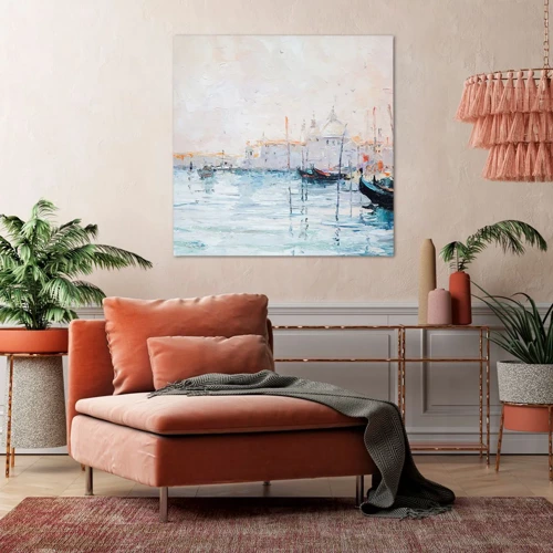 Impression sur toile - Image sur toile - Derrière l'eau, derrière le brouillard - 30x30 cm