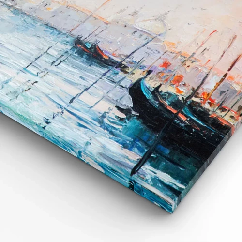 Impression sur toile - Image sur toile - Derrière l'eau, derrière le brouillard - 50x70 cm