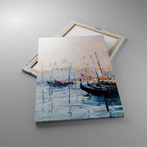 Impression sur toile - Image sur toile - Derrière l'eau, derrière le brouillard - 70x100 cm
