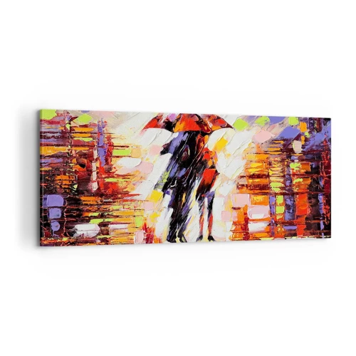 Impression sur toile - Image sur toile - Ensemble à travers la nuit et la pluie - 100x40 cm