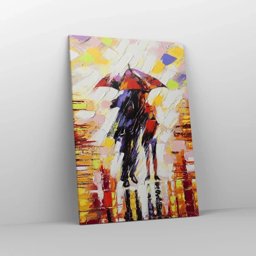 Impression sur toile - Image sur toile - Ensemble à travers la nuit et la pluie - 70x100 cm