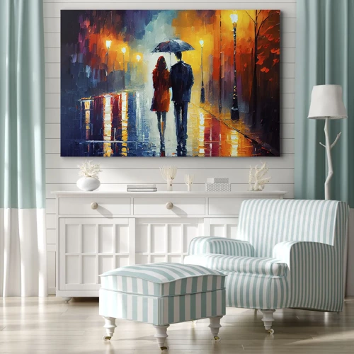 Impression sur toile - Image sur toile - Ensemble – une nuit colorée - 100x70 cm