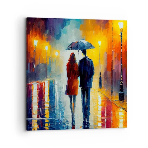 Impression sur toile - Image sur toile - Ensemble – une nuit colorée - 70x70 cm