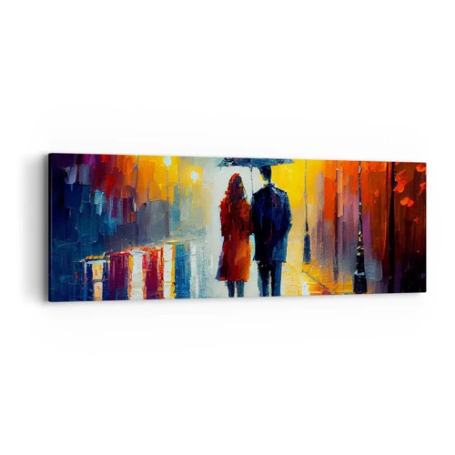 Impression sur toile - Image sur toile - Ensemble – une nuit colorée - 90x30 cm