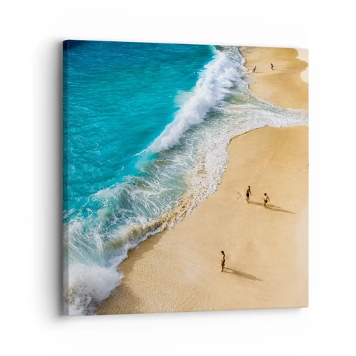 Impression sur toile - Image sur toile - Et ensuite le soleil, la plage… - 30x30 cm