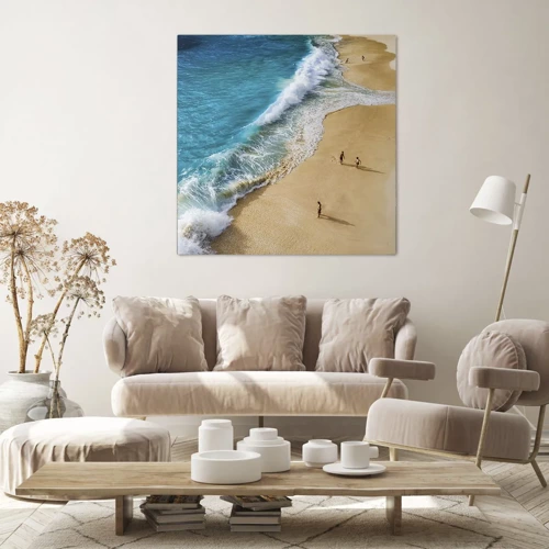 Impression sur toile - Image sur toile - Et ensuite le soleil, la plage… - 50x50 cm