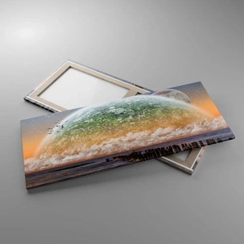 Impression sur toile - Image sur toile - Et le monde est sorti de l'eau - 120x50 cm