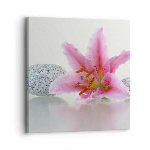 Impression sur toile - Image sur toile - Étude de rose, gris et blanc - 30x30 cm