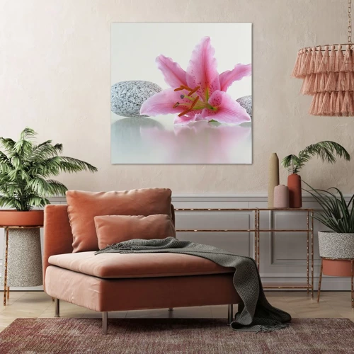 Impression sur toile - Image sur toile - Étude de rose, gris et blanc - 30x30 cm