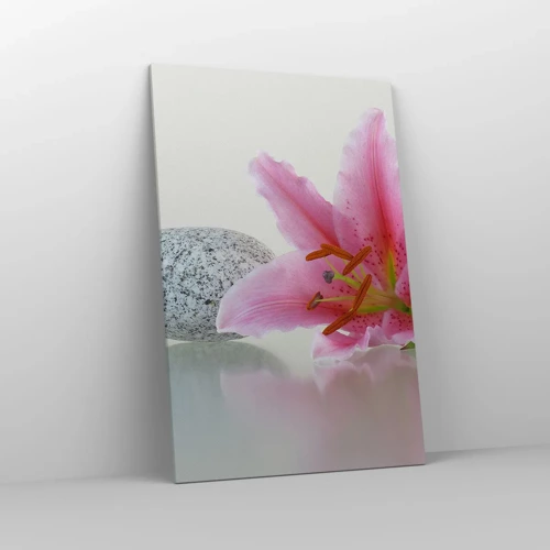 Impression sur toile - Image sur toile - Étude de rose, gris et blanc - 80x120 cm
