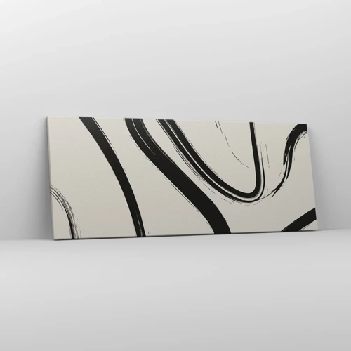 Impression sur toile - Image sur toile - Fantaisie en noir et blanc - 100x40 cm