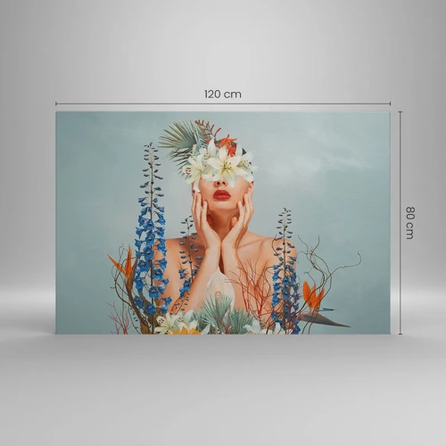 Impression sur toile - Image sur toile - Femme - fleur - 120x80 cm