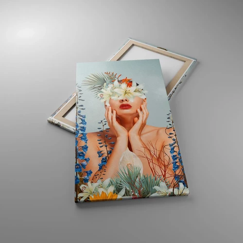 Impression sur toile - Image sur toile - Femme - fleur - 55x100 cm