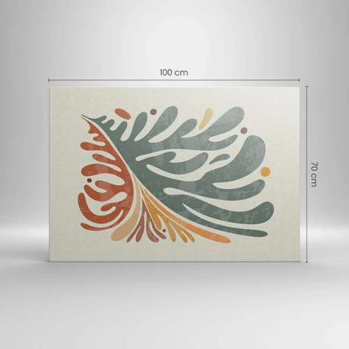 Impression sur toile - Image sur toile - Feuille multicolore - 100x70 cm