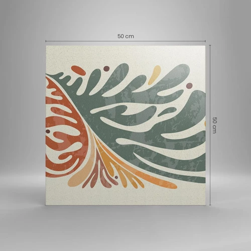 Impression sur toile - Image sur toile - Feuille multicolore - 50x50 cm