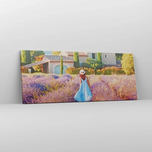 Impression sur toile - Image sur toile - Fille de la lavande - 100x40 cm