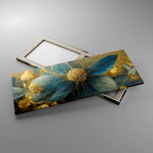 Impression sur toile - Image sur toile - Fleurir avec de l'or - 100x40 cm