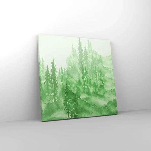 Impression sur toile - Image sur toile - Flou de brouillard vert - 30x30 cm