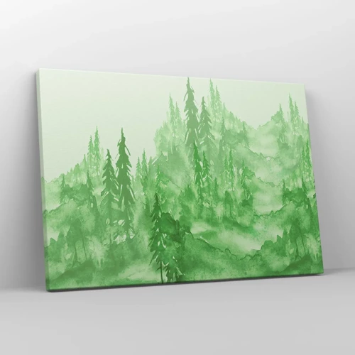 Impression sur toile - Image sur toile - Flou de brouillard vert - 70x50 cm