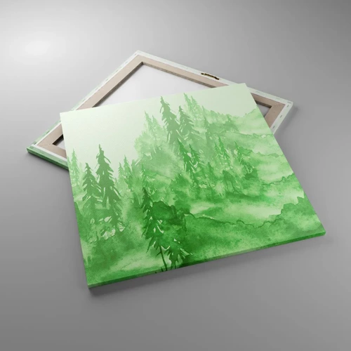 Impression sur toile - Image sur toile - Flou de brouillard vert - 70x70 cm