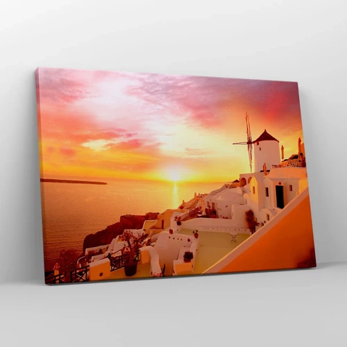 Impression sur toile - Image sur toile - Fondre en blanc et or - 70x50 cm