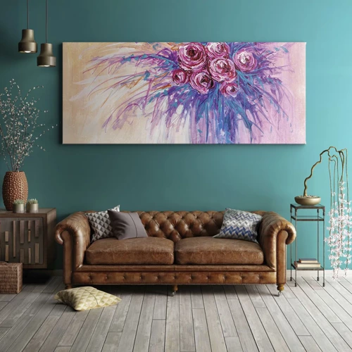 Impression sur toile - Image sur toile - Fontaine aux roses - 100x40 cm