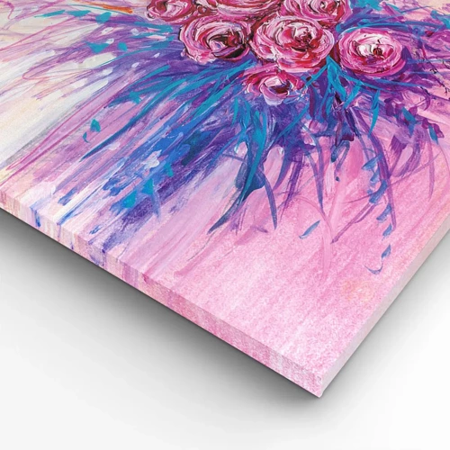 Impression sur toile - Image sur toile - Fontaine aux roses - 65x120 cm