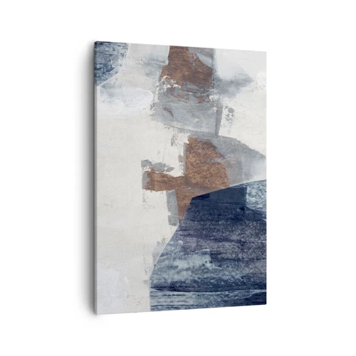Impression sur toile - Image sur toile - Formes bleues et brunes - 50x70 cm