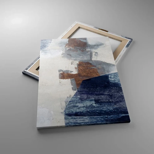 Impression sur toile - Image sur toile - Formes bleues et brunes - 50x70 cm