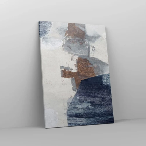 Impression sur toile - Image sur toile - Formes bleues et brunes - 50x70 cm