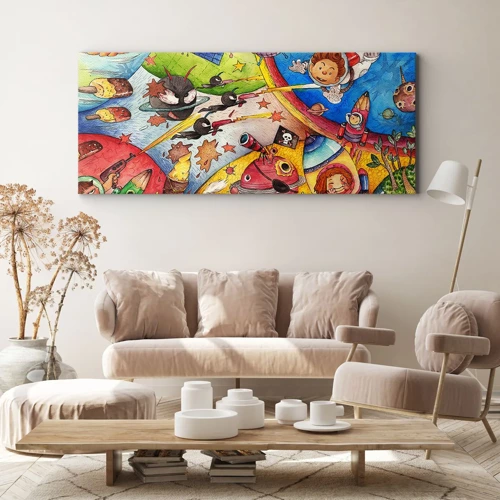 Impression sur toile - Image sur toile - Grande aventure spatiale - 100x40 cm