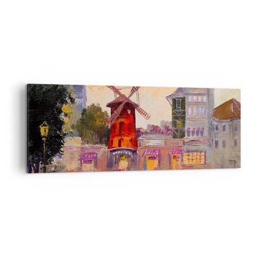 Impression sur toile - Image sur toile - Icones parisiennes – le Moulin rouge - 140x50 cm