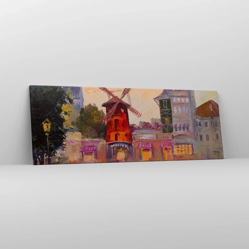 Impression sur toile - Image sur toile - Icones parisiennes – le Moulin rouge - 140x50 cm