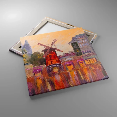 Impression sur toile - Image sur toile - Icones parisiennes – le Moulin rouge - 60x60 cm