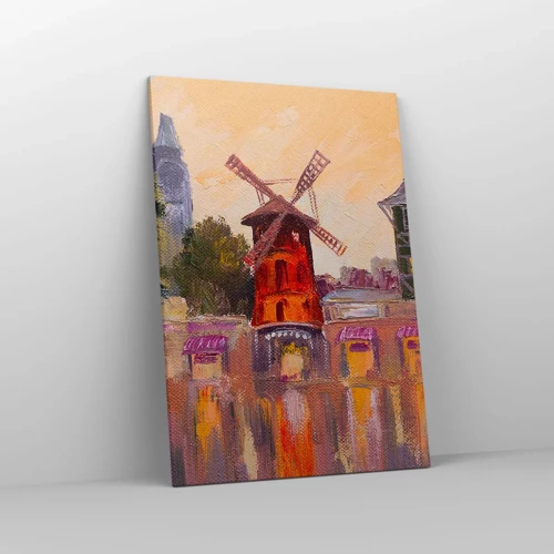 Impression sur toile - Image sur toile - Icones parisiennes – le Moulin rouge - 70x100 cm