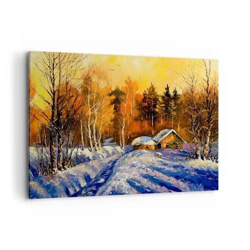 Impression sur toile - Image sur toile - Impression d'hiver au soleil - 100x70 cm