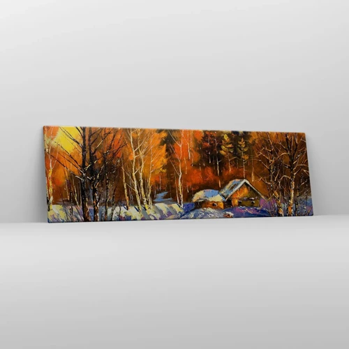 Impression sur toile - Image sur toile - Impression d'hiver au soleil - 160x50 cm