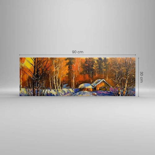 Impression sur toile - Image sur toile - Impression d'hiver au soleil - 90x30 cm