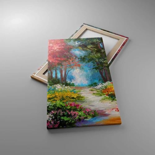 Impression sur toile - Image sur toile - Jardin forestier, forêt de fleurs - 45x80 cm