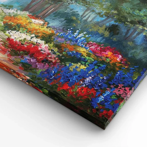 Impression sur toile - Image sur toile - Jardin forestier, forêt de fleurs - 45x80 cm