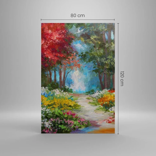 Impression sur toile - Image sur toile - Jardin forestier, forêt de fleurs - 80x120 cm
