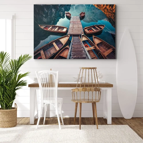 Impression sur toile - Image sur toile - J'attends à la marina - 100x70 cm