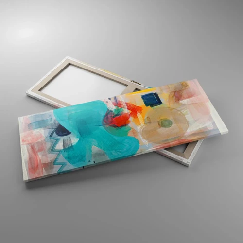 Impression sur toile - Image sur toile - Jeu de couleurs - 100x40 cm
