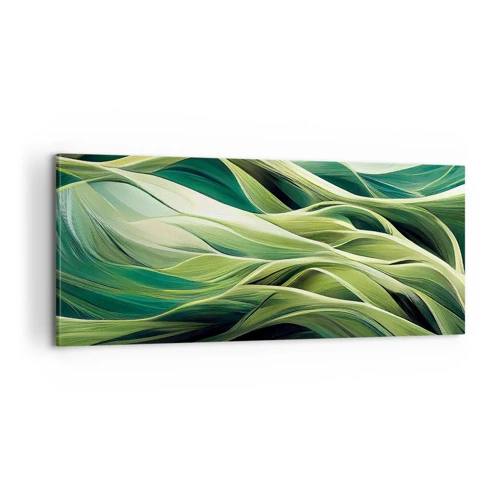 Impression sur toile - Image sur toile - Jeu de vert abstrait - 100x40 cm