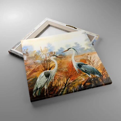 Impression sur toile - Image sur toile - Jusqu'où en automne ? - 40x40 cm