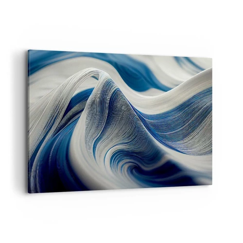 Impression sur toile - Image sur toile - La fluidité du bleu et du blanc - 100x70 cm