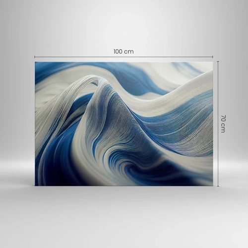 Impression sur toile - Image sur toile - La fluidité du bleu et du blanc - 100x70 cm