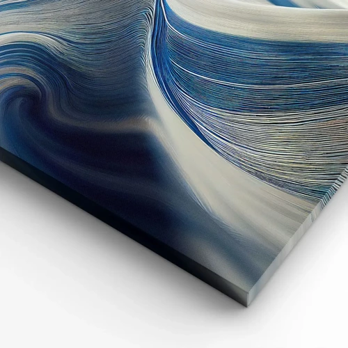 Impression sur toile - Image sur toile - La fluidité du bleu et du blanc - 140x50 cm