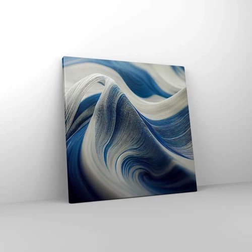Impression sur toile - Image sur toile - La fluidité du bleu et du blanc - 40x40 cm