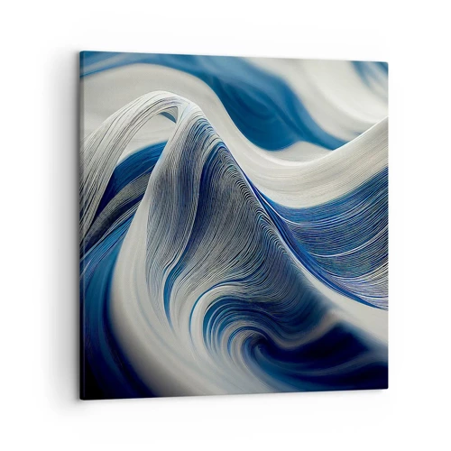 Impression sur toile - Image sur toile - La fluidité du bleu et du blanc - 50x50 cm